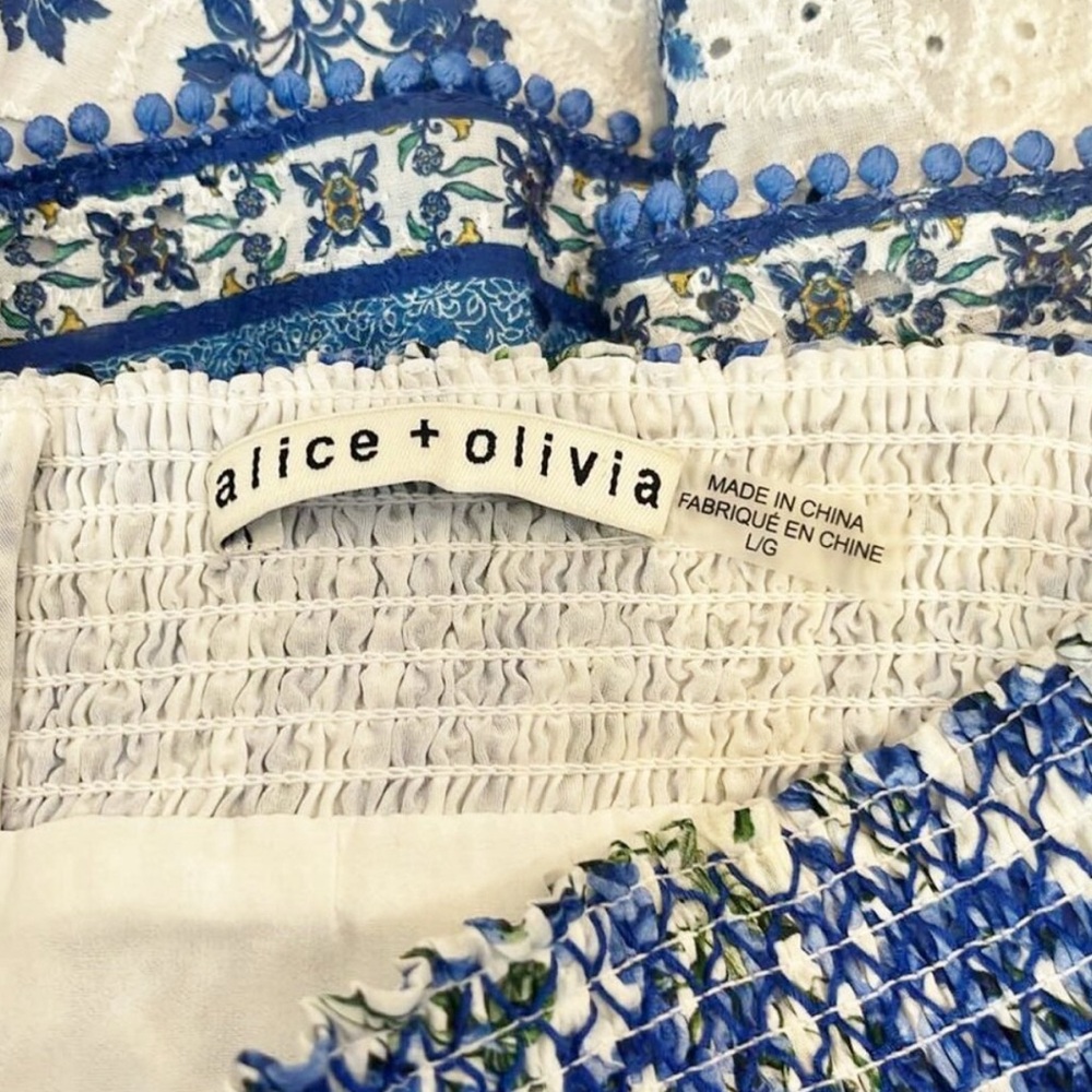 Alice + Olivia Blue and White Mini Skirt - Picture 7 of 7